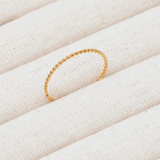 Thin Rope Chain Stacking Ring Waterproof